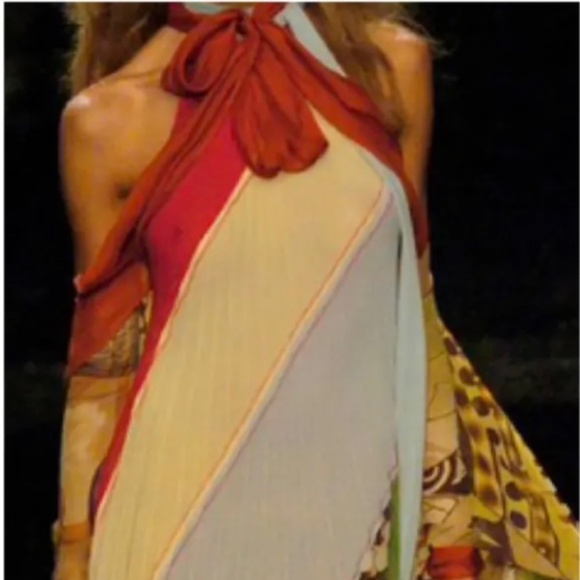 SOLD! Jean Paul Gaultier Femme Silk Halter Dress IT44 US10 Beaded Ties VTG Rare - Picture 16 of 16